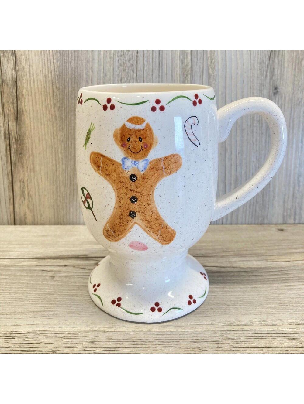 Festive Gingerbread Mug with Candy Cane Design
